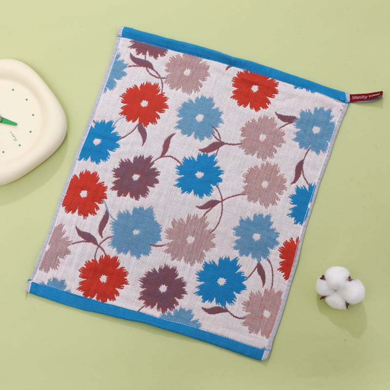 100% pamut arc törölköző, négy réteg, jacquard szövés, nemzeti stílusú motívum, logó nyomtatás