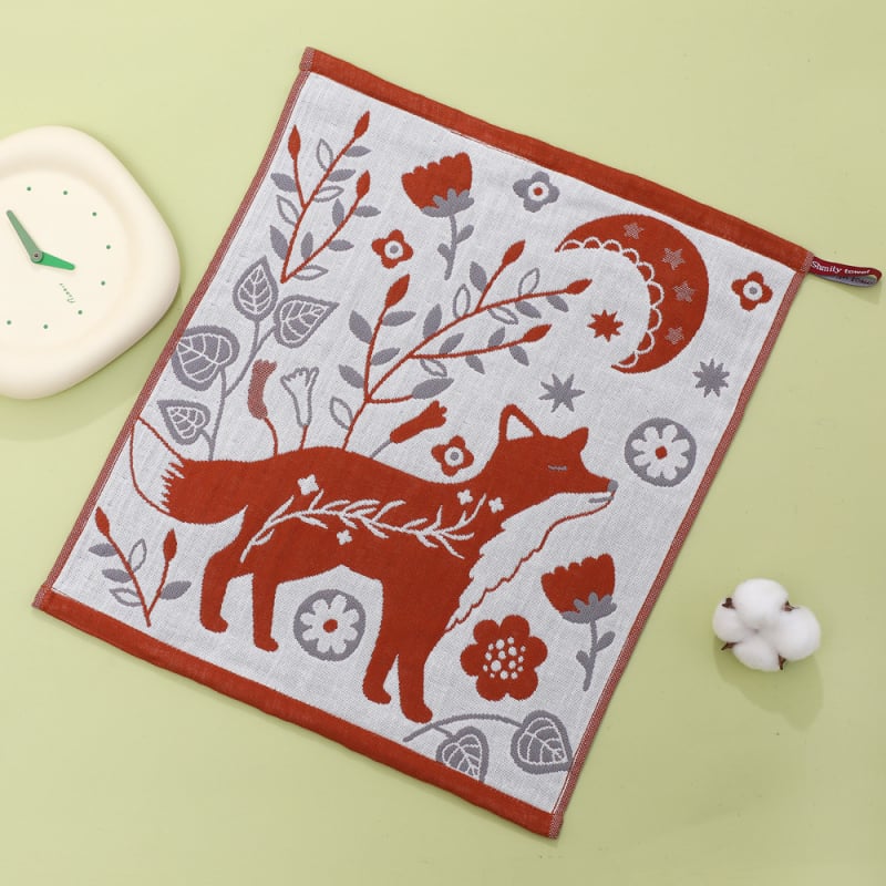 100% pamut arc törölköző, négy réteg, jacquard szövés, nemzeti stílusú motívum, logó nyomtatás