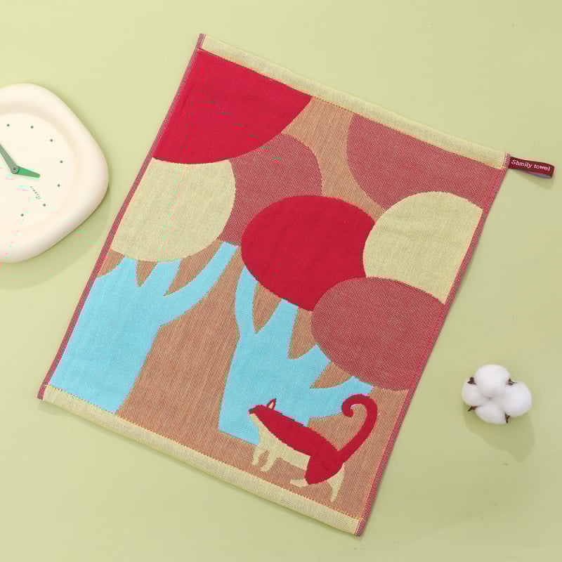 100% pamut arc törölköző, négy réteg, jacquard szövés, nemzeti stílusú motívum, logó nyomtatás