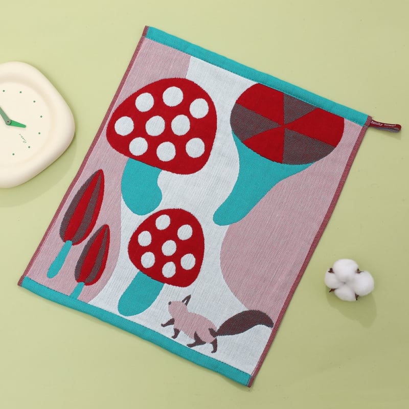 100% pamut arc törölköző, négy réteg, jacquard szövés, nemzeti stílusú motívum, logó nyomtatás