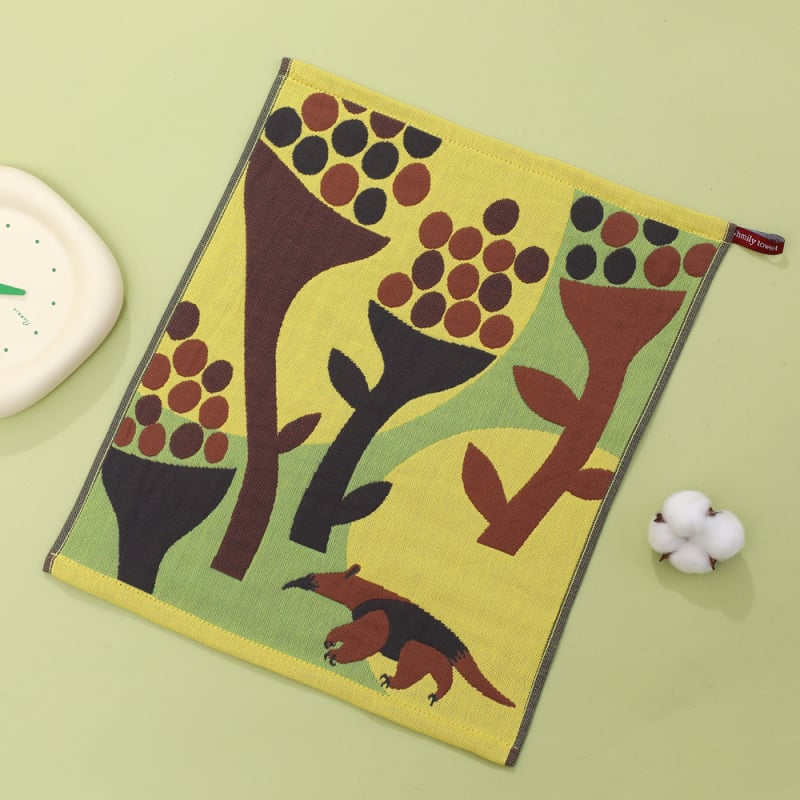 100% pamut arc törölköző, négy réteg, jacquard szövés, nemzeti stílusú motívum, logó nyomtatás