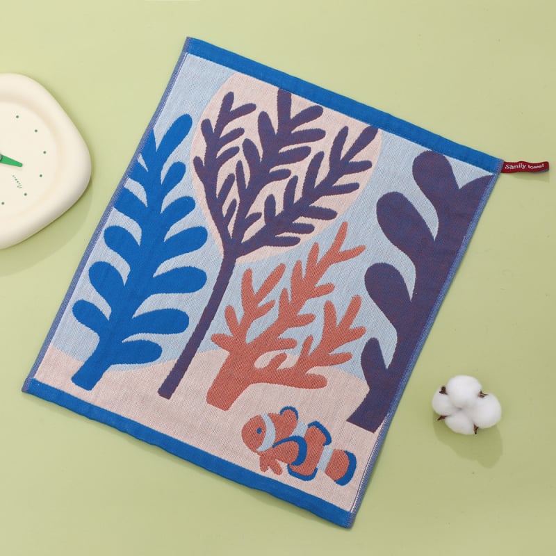 100% pamut arc törölköző, négy réteg, jacquard szövés, nemzeti stílusú motívum, logó nyomtatás