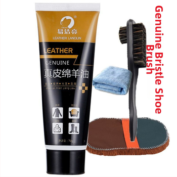 Bőr cipőpolírozó készlet – szilárd polírozó, karbantartó olaj és tisztító kefék készlet