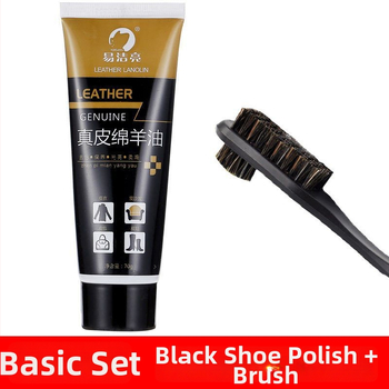 Bőr cipőpolírozó készlet – szilárd polírozó, karbantartó olaj és tisztító kefék készlet