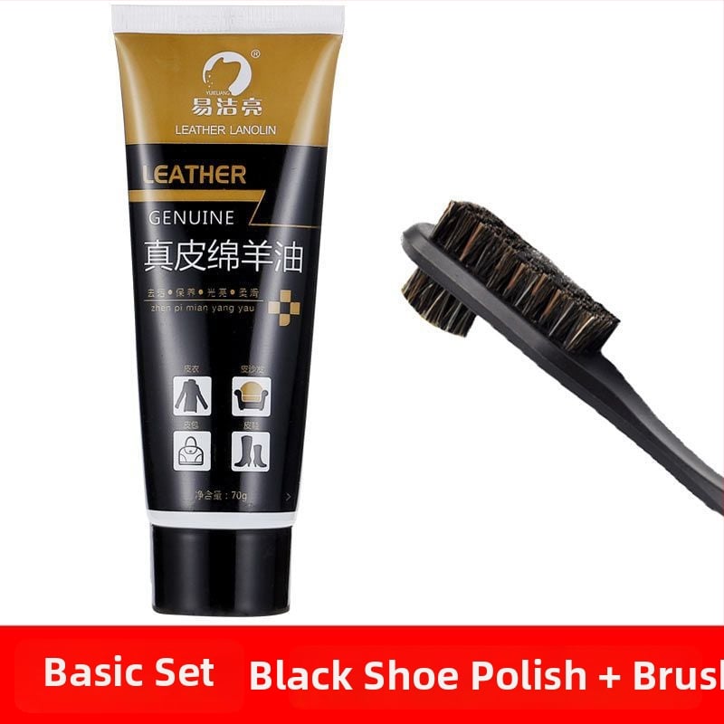 Bőr cipőpolírozó készlet – szilárd polírozó, karbantartó olaj és tisztító kefék készlet