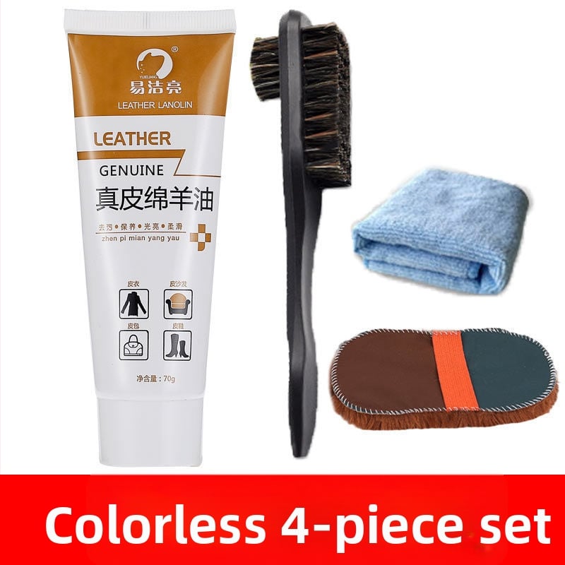 Bőr cipőpolírozó készlet – szilárd polírozó, karbantartó olaj és tisztító kefék készlet