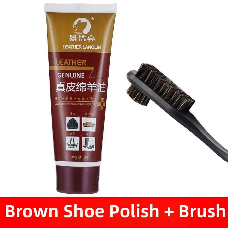 Bőr cipőpolírozó készlet – szilárd polírozó, karbantartó olaj és tisztító kefék készlet