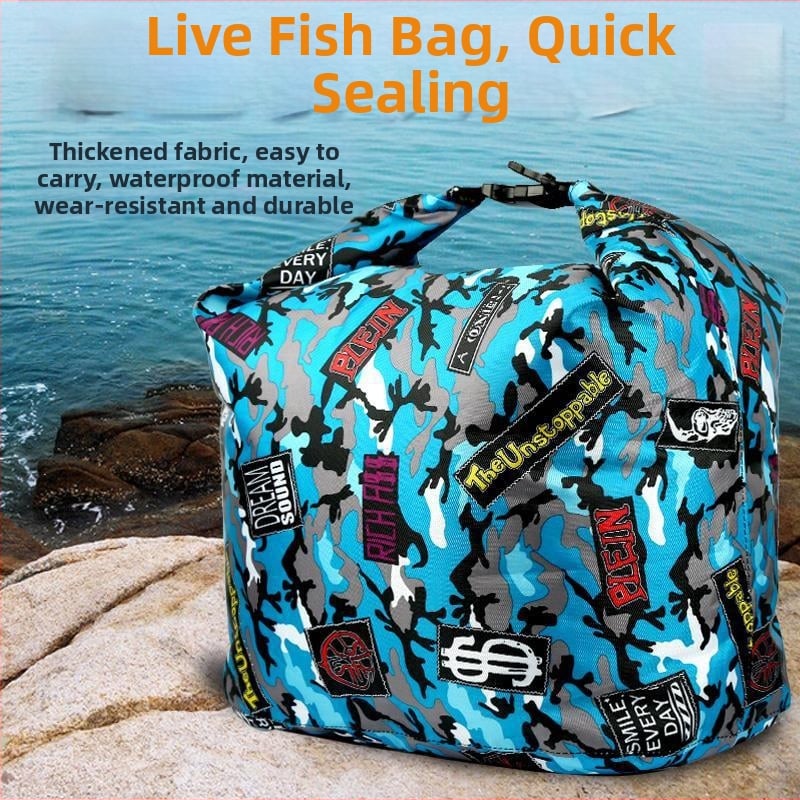 Чанта за живи риби – удебелена, издръжлива, оксигенирана, сгъваема и преносима с предпазна кофа