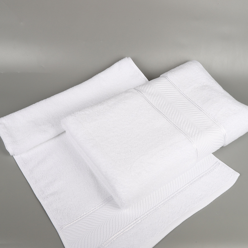 Pamuk jacquard ručnik za kupaonicu za salon ljepote, debeli spiralni rub, platinski satenski završetak, ručnik za lice s običnom tkaninom, 50–80 g