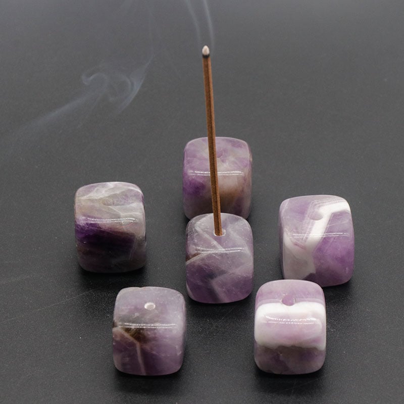 Δοχείο για αρωματοθεραπεία από αμέθυστο κρύσταλλο, ακανόνιστα σκαλισμένος διακοσμητικός λίθος