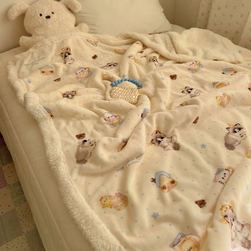 Multikas kass plüüs tekk, paks Milk Velvet kattega, talve une jaoks hubane, kohandatav