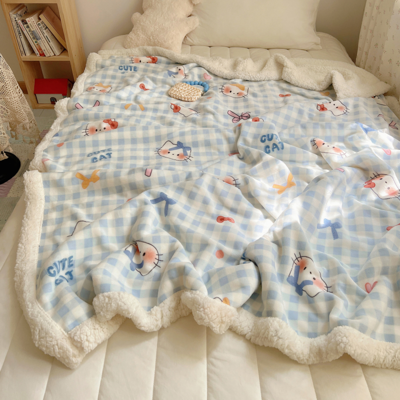 Multikas kass plüüs tekk, paks Milk Velvet kattega, talve une jaoks hubane, kohandatav