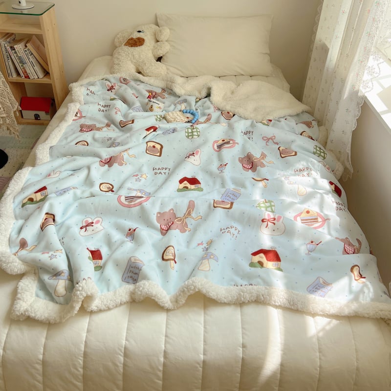 Multikas kass plüüs tekk, paks Milk Velvet kattega, talve une jaoks hubane, kohandatav