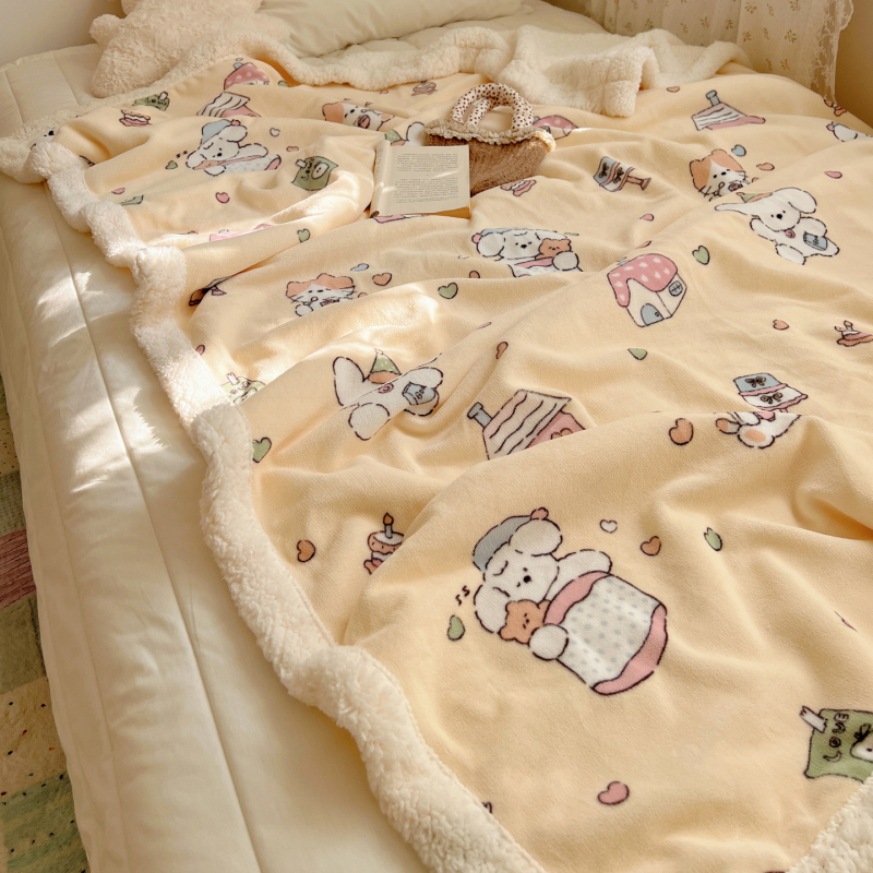 Multikas kass plüüs tekk, paks Milk Velvet kattega, talve une jaoks hubane, kohandatav