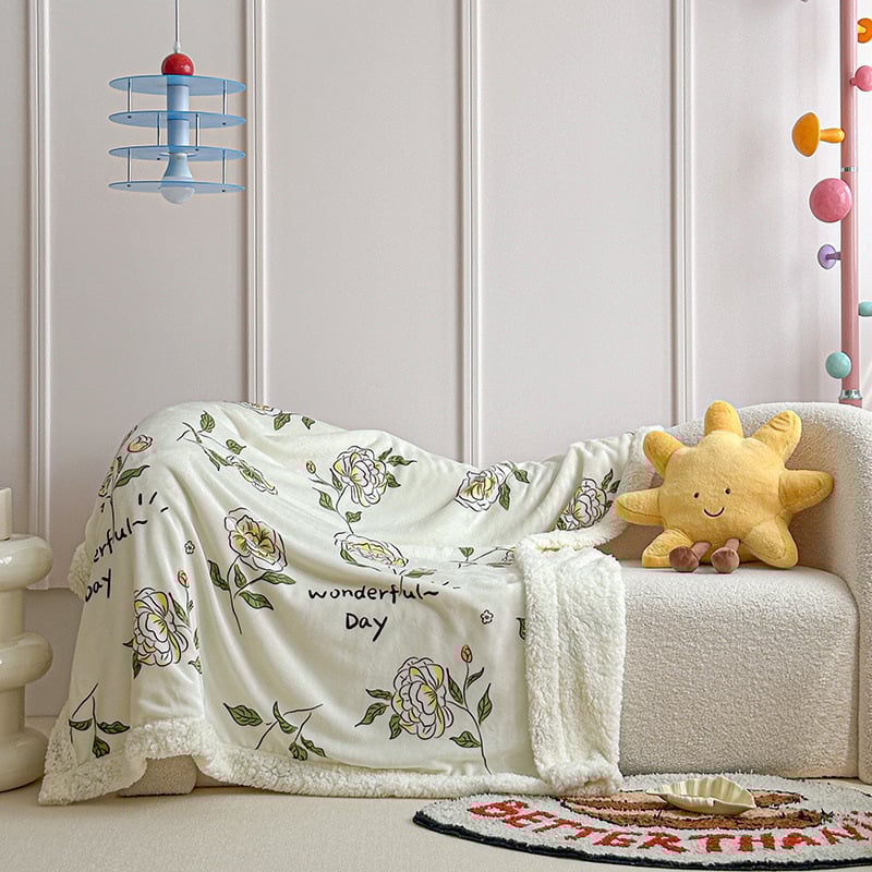 Kõrge kaaluga tekk mustriga lastele ja imikutele, pilvepehme Sherpa fleece, sobib kevadeks ja sügiseks, lihtne ja moodne stiil