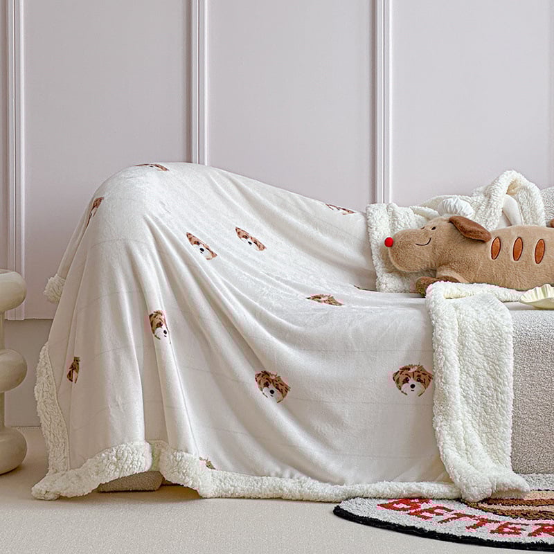 Kõrge kaaluga tekk mustriga lastele ja imikutele, pilvepehme Sherpa fleece, sobib kevadeks ja sügiseks, lihtne ja moodne stiil