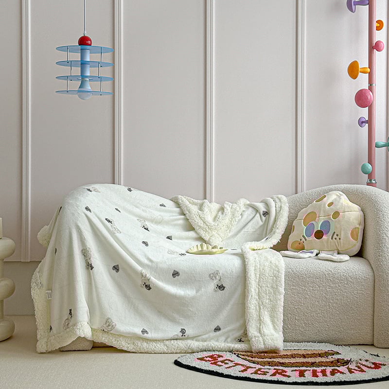 Kõrge kaaluga tekk mustriga lastele ja imikutele, pilvepehme Sherpa fleece, sobib kevadeks ja sügiseks, lihtne ja moodne stiil