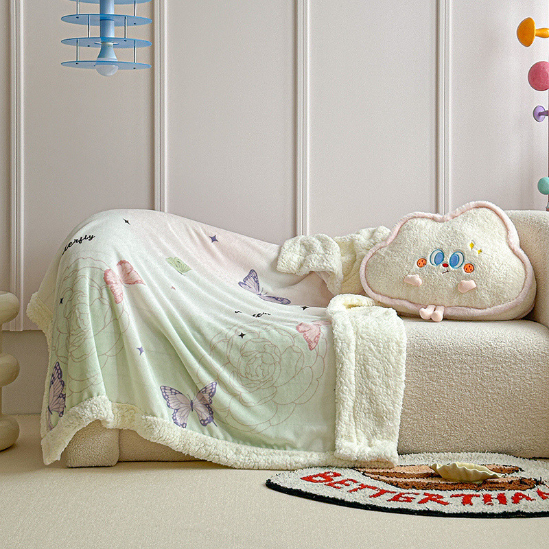 Kõrge kaaluga tekk mustriga lastele ja imikutele, pilvepehme Sherpa fleece, sobib kevadeks ja sügiseks, lihtne ja moodne stiil