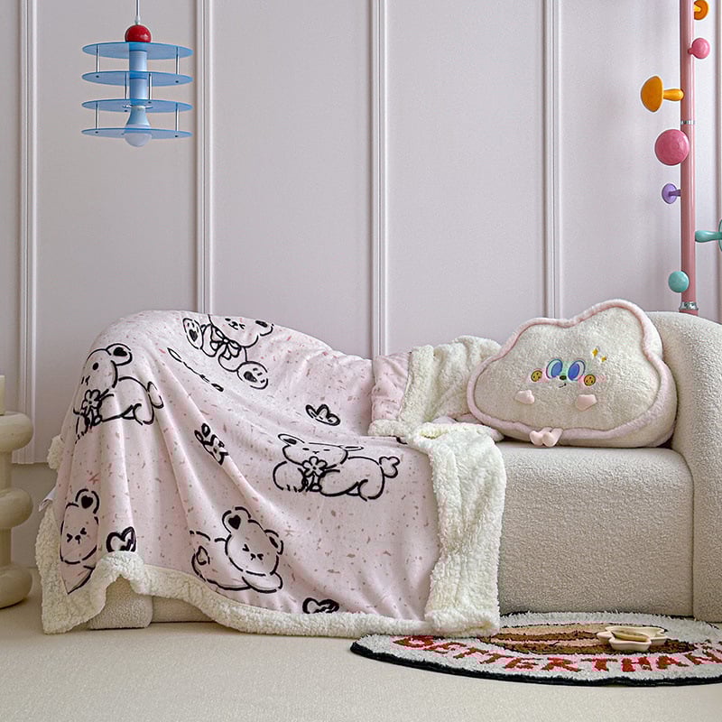 Kõrge kaaluga tekk mustriga lastele ja imikutele, pilvepehme Sherpa fleece, sobib kevadeks ja sügiseks, lihtne ja moodne stiil