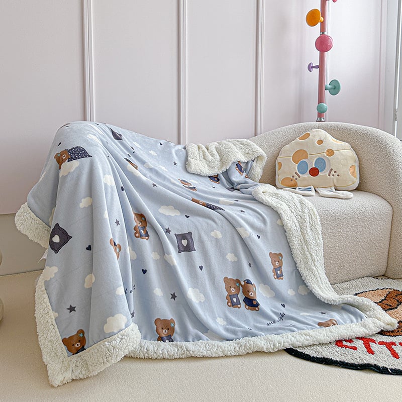 Kõrge kaaluga tekk mustriga lastele ja imikutele, pilvepehme Sherpa fleece, sobib kevadeks ja sügiseks, lihtne ja moodne stiil