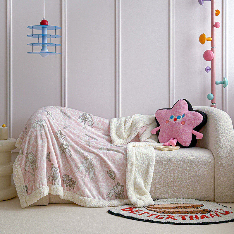 Kõrge kaaluga tekk mustriga lastele ja imikutele, pilvepehme Sherpa fleece, sobib kevadeks ja sügiseks, lihtne ja moodne stiil