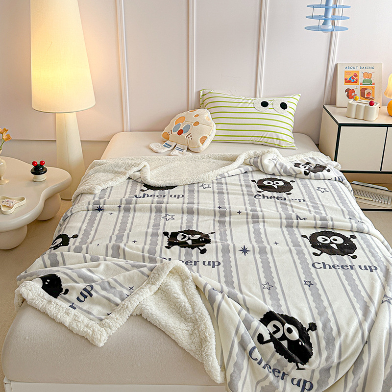 Kõrge kaaluga tekk mustriga lastele ja imikutele, pilvepehme Sherpa fleece, sobib kevadeks ja sügiseks, lihtne ja moodne stiil