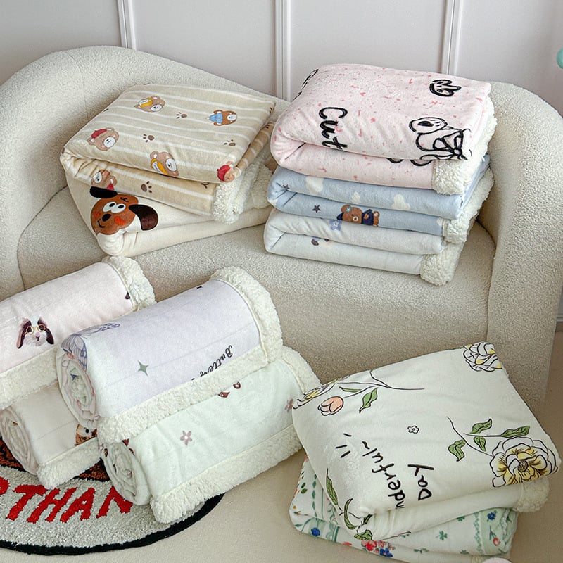 Kõrge kaaluga tekk mustriga lastele ja imikutele, pilvepehme Sherpa fleece, sobib kevadeks ja sügiseks, lihtne ja moodne stiil