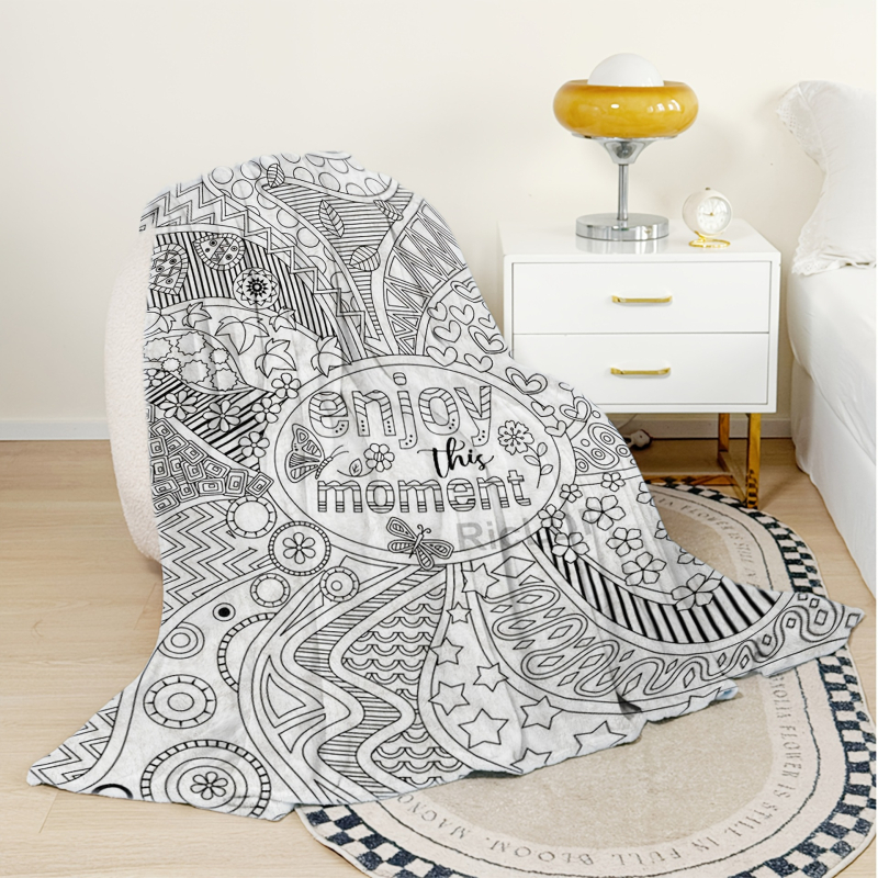 Kahepoolne sametiga geomeetrilise mustriga tekk, Põhjama stiil, 300–500 g, kohandamine saadaval