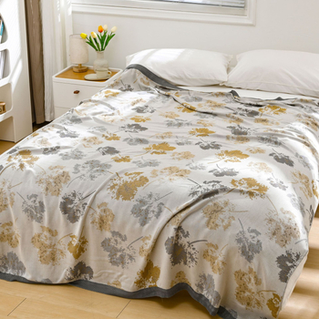 Bambuszrostból készült takaró – hűs Ice Silk érzet, egész évben használható, virágos minta, modern minimalist stílus, súly 800-999 g