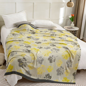 Bambuszrostból készült takaró – hűs Ice Silk érzet, egész évben használható, virágos minta, modern minimalist stílus, súly 800-999 g