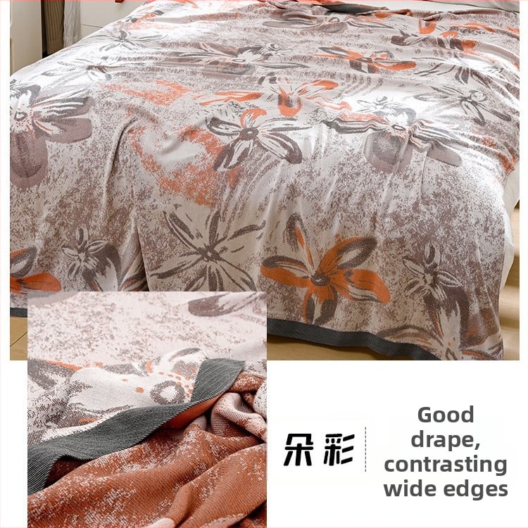 Bambuszrostból készült takaró – hűs Ice Silk érzet, egész évben használható, virágos minta, modern minimalist stílus, súly 800-999 g