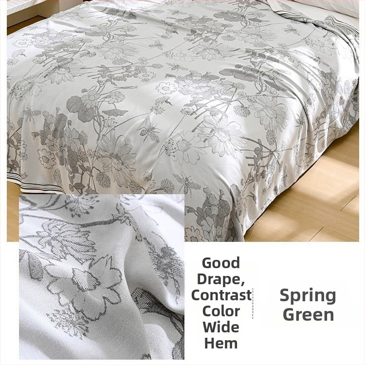 Bambuszrostból készült takaró – hűs Ice Silk érzet, egész évben használható, virágos minta, modern minimalist stílus, súly 800-999 g