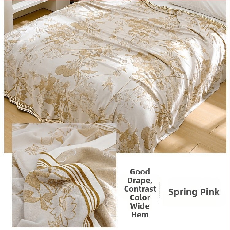 Bambuszrostból készült takaró – hűs Ice Silk érzet, egész évben használható, virágos minta, modern minimalist stílus, súly 800-999 g