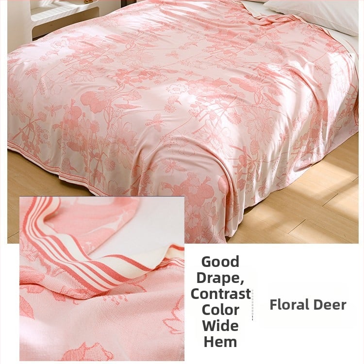 Bambuszrostból készült takaró – hűs Ice Silk érzet, egész évben használható, virágos minta, modern minimalist stílus, súly 800-999 g