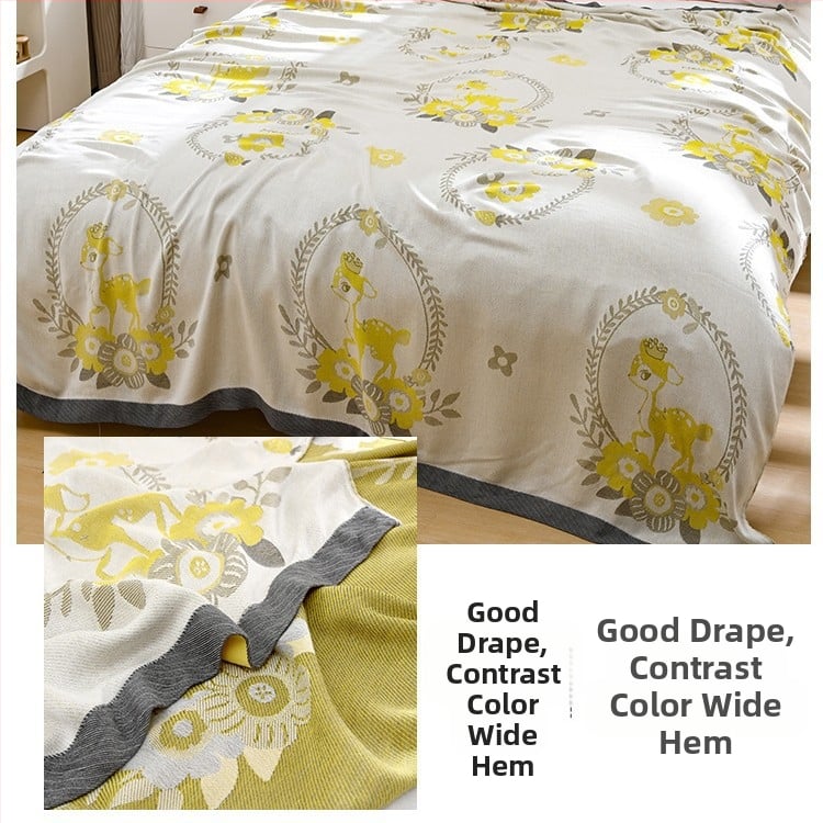 Bambuszrostból készült takaró – hűs Ice Silk érzet, egész évben használható, virágos minta, modern minimalist stílus, súly 800-999 g