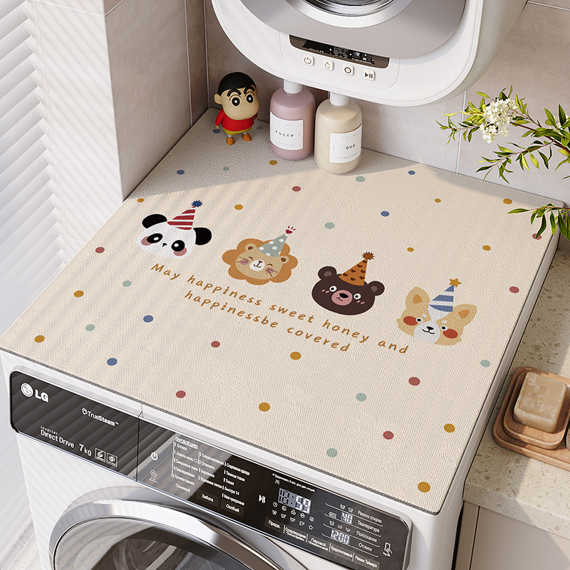 Veļas mazgājamās mašīnas pārsegs ar diatomīta mālu, karikatūru stils, putekļu aizsardzība un ūdens uzsūkšana