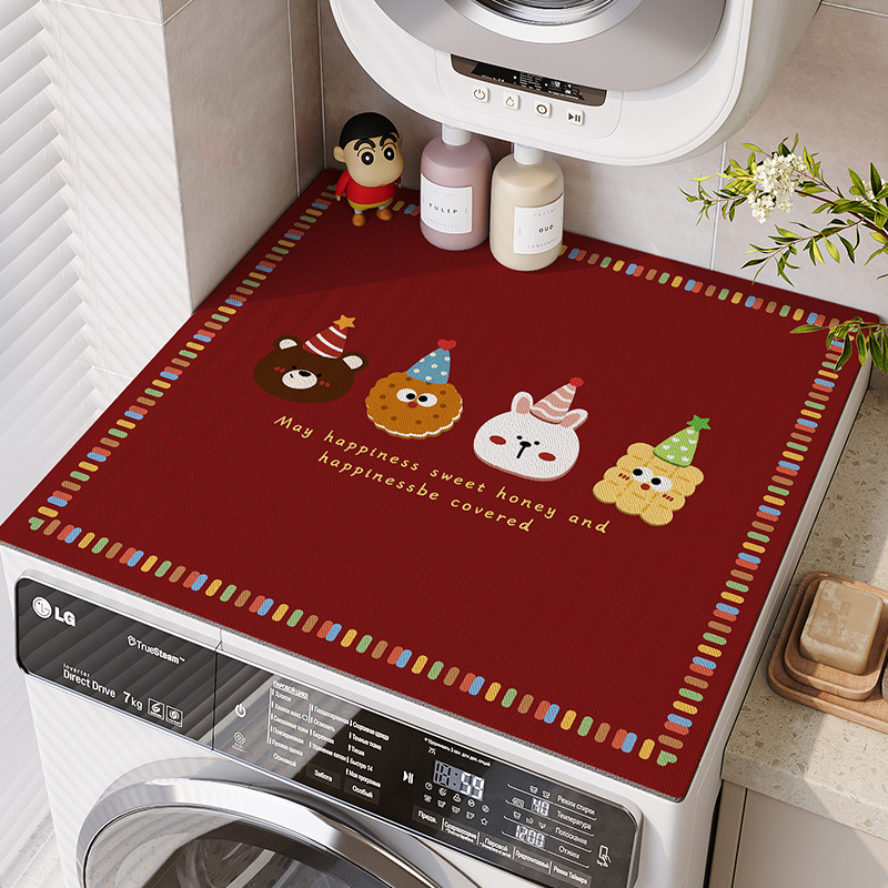 Veļas mazgājamās mašīnas pārsegs ar diatomīta mālu, karikatūru stils, putekļu aizsardzība un ūdens uzsūkšana