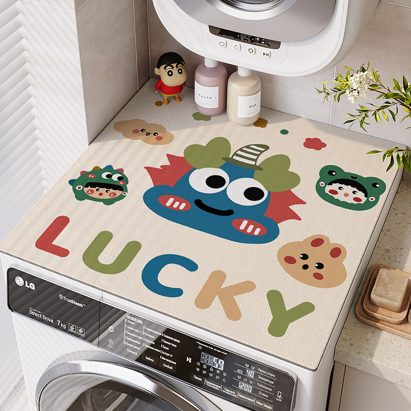 Veļas mazgājamās mašīnas pārsegs ar diatomīta mālu, karikatūru stils, putekļu aizsardzība un ūdens uzsūkšana