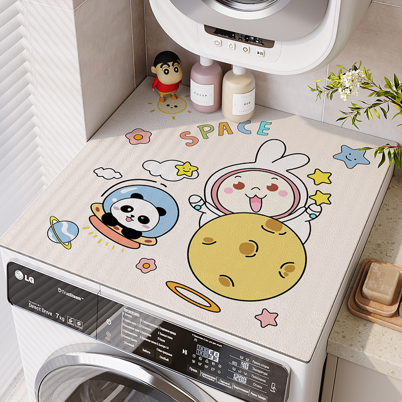 Veļas mazgājamās mašīnas pārsegs ar diatomīta mālu, karikatūru stils, putekļu aizsardzība un ūdens uzsūkšana