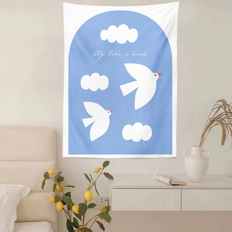 Zidni gobelin, pravokutnog oblika, 100% poliester, motiv krajolika s medvjedima i cvijećem, digitalni toplinski prijenos tiska, pogodna za dnevni boravak, spavaću sobu i vanjske prostore