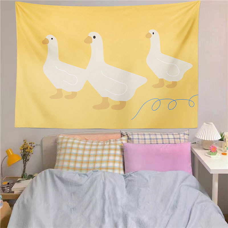 Zidni gobelin, pravokutnog oblika, 100% poliester, motiv krajolika s medvjedima i cvijećem, digitalni toplinski prijenos tiska, pogodna za dnevni boravak, spavaću sobu i vanjske prostore