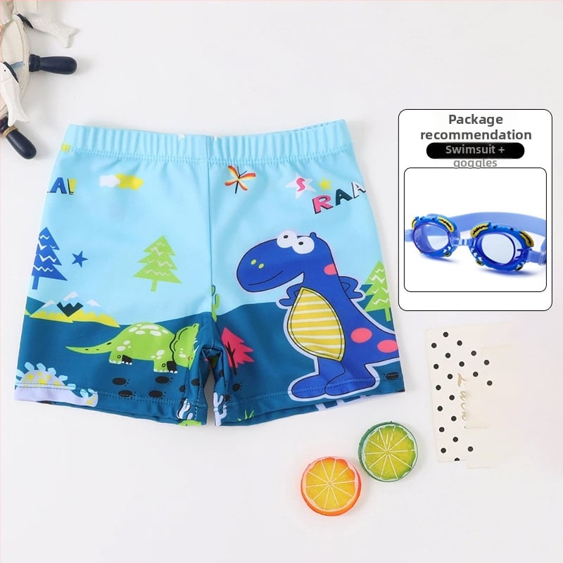 Vaikų plaukimo šortai su karikatūrų spauda, kvėpuojantys, greitai džiūstantys; audinys poliesteris 88%, vidinis pamušalas 12%