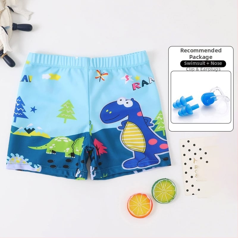 Vaikų plaukimo šortai su karikatūrų spauda, kvėpuojantys, greitai džiūstantys; audinys poliesteris 88%, vidinis pamušalas 12%