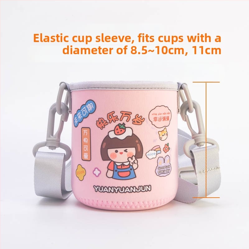 Laste tassiümbris - karikatuurne disain, kanga materjal, kohandamine saadaval, logotüübi trükkimine võimalik, esmaklassiline kvaliteet