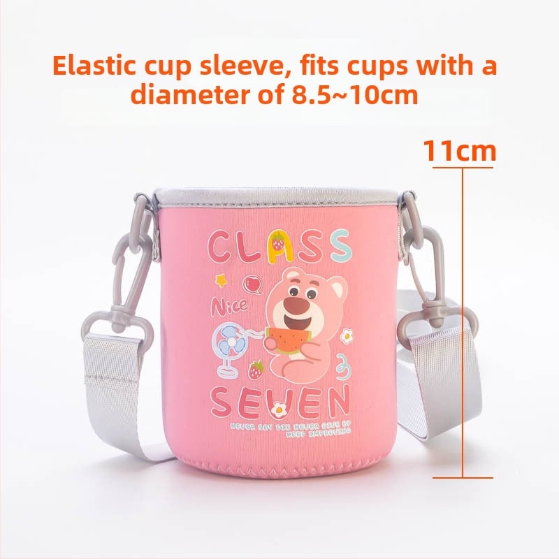 Laste tassiümbris - karikatuurne disain, kanga materjal, kohandamine saadaval, logotüübi trükkimine võimalik, esmaklassiline kvaliteet