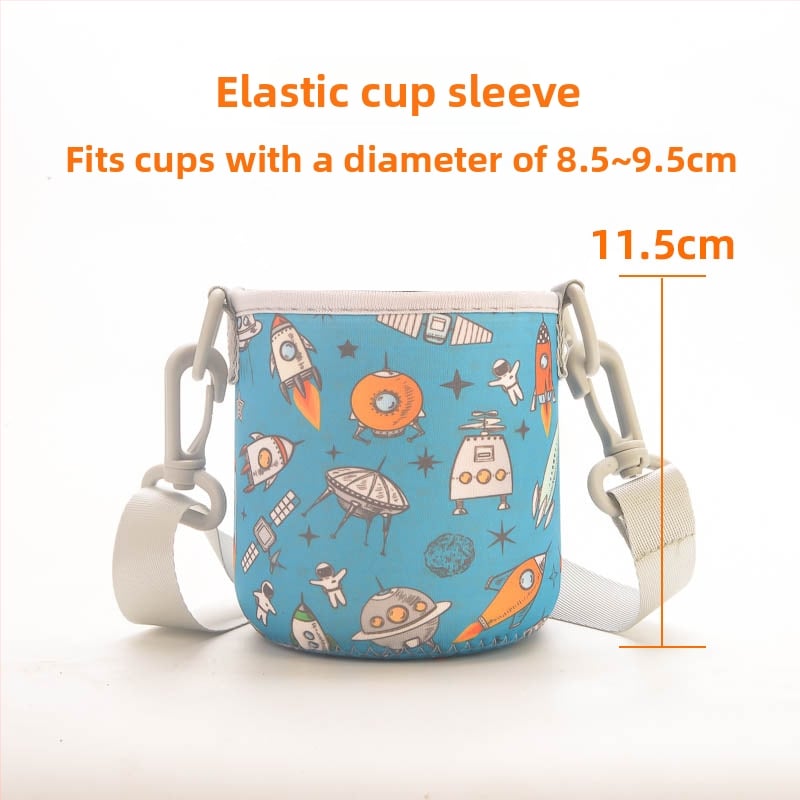 Laste tassiümbris - karikatuurne disain, kanga materjal, kohandamine saadaval, logotüübi trükkimine võimalik, esmaklassiline kvaliteet