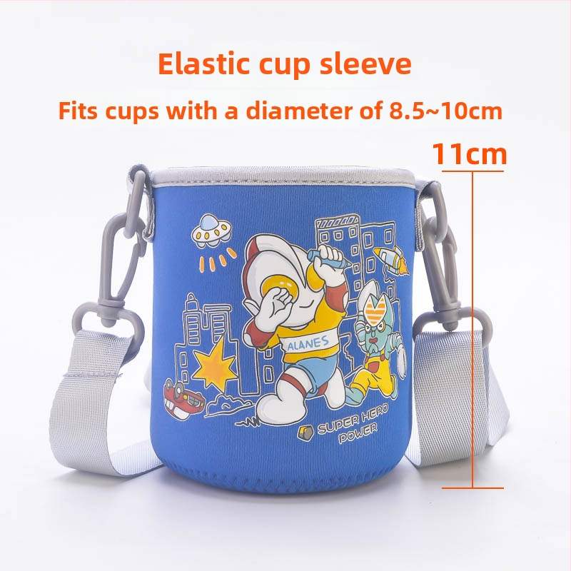 Laste tassiümbris - karikatuurne disain, kanga materjal, kohandamine saadaval, logotüübi trükkimine võimalik, esmaklassiline kvaliteet