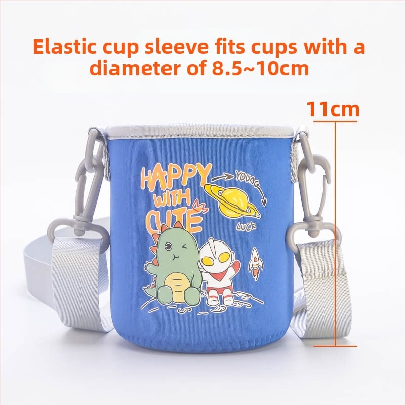 Laste tassiümbris - karikatuurne disain, kanga materjal, kohandamine saadaval, logotüübi trükkimine võimalik, esmaklassiline kvaliteet