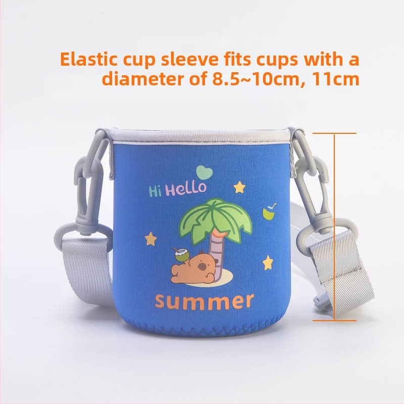 Laste tassiümbris - karikatuurne disain, kanga materjal, kohandamine saadaval, logotüübi trükkimine võimalik, esmaklassiline kvaliteet
