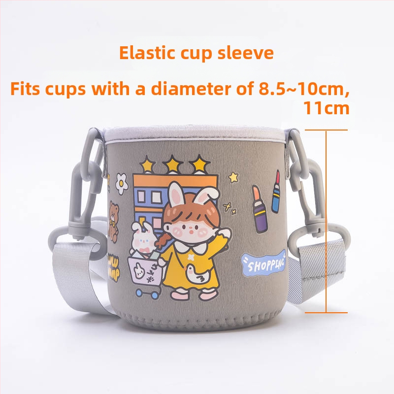 Laste tassiümbris - karikatuurne disain, kanga materjal, kohandamine saadaval, logotüübi trükkimine võimalik, esmaklassiline kvaliteet